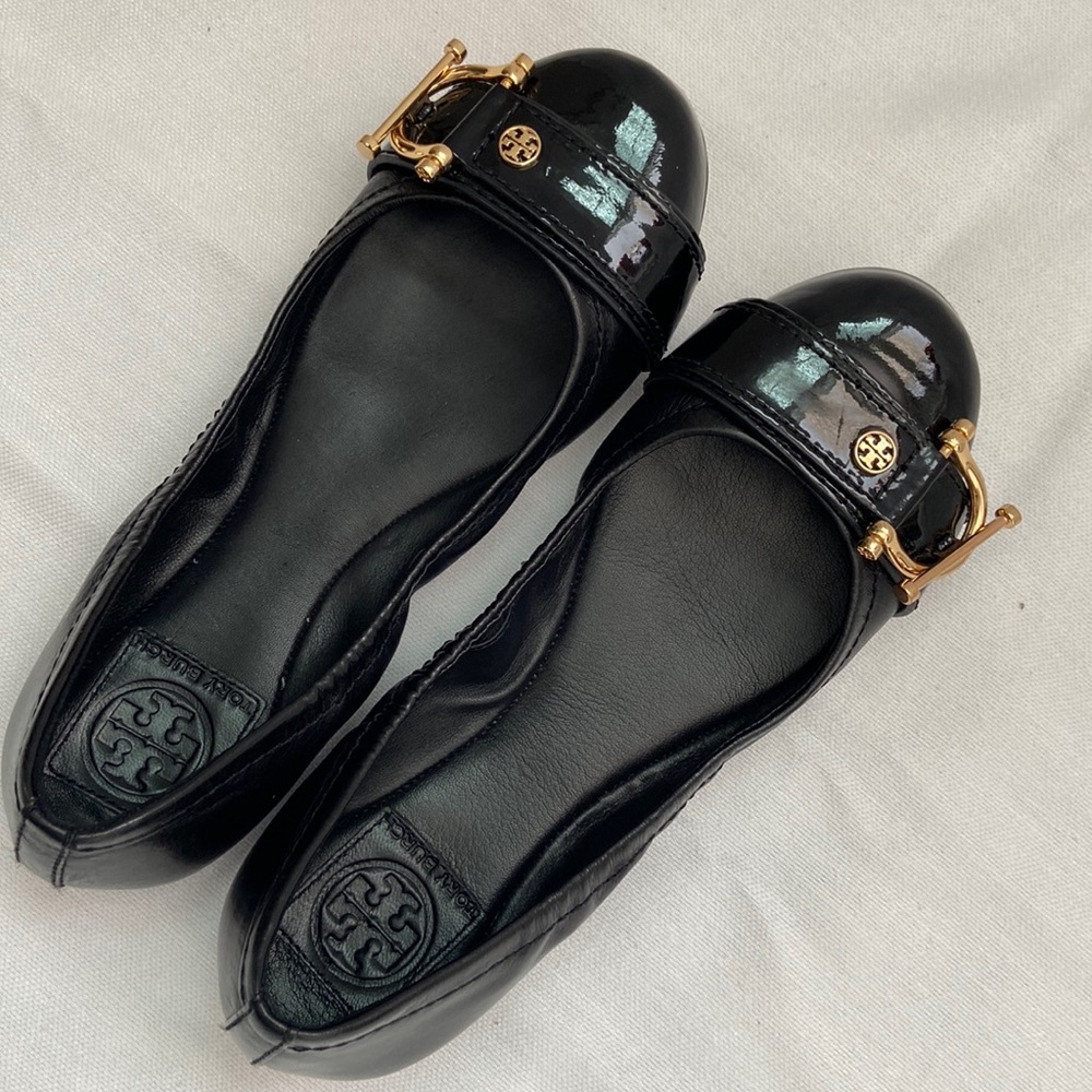 Tory Burch Noel Ballerina Flats Black Size 7M